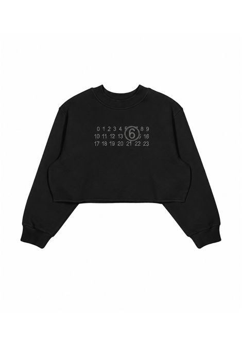 Felpa con strass MM6 KIDS MAISON MARGIELA | M61153 MM04HM6900